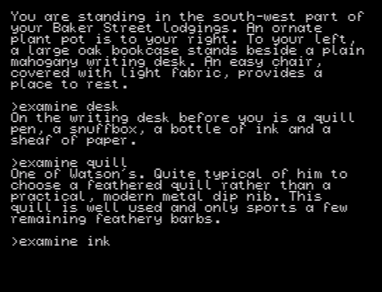 ZXadventurer's tweet photo. Programmed 30 years later just for my own amusement, but if you want to try a Sherlock Holmes-themed mini text adventure for Spectrum, C64, CPC, ST, Amiga, &amp; CP/M, then it's here: https://t.co/DtKCl2z5lj Disclaimer: There's a reason it was never programmed 30 years ago! :) https://t.co/HaJykNhlX9