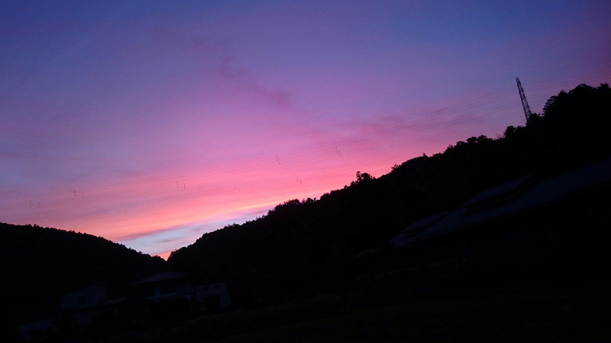 Mizuki 秋頃 紫 紫空 ピンク グラデーション空 グラデーション 日没 写真 カメラ 写真が好きな人と繋がりたい