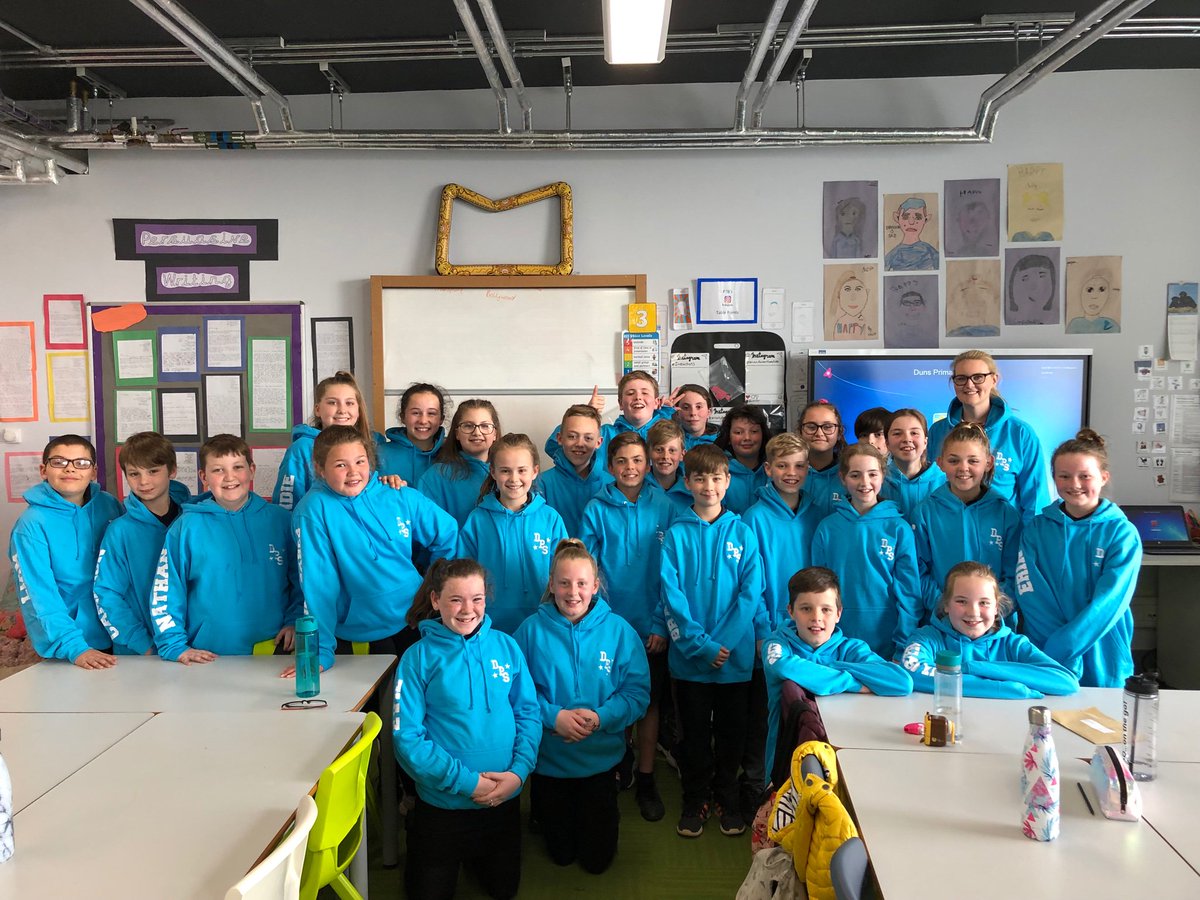 DunsPrimary's tweet photo. Our P7 pupils added a fabulous new item to their wardrobes today. The ‘leaver hoodies’ arrived! Looking good, everyone! 👍🏻 https://t.co/4C6Dxb22b0