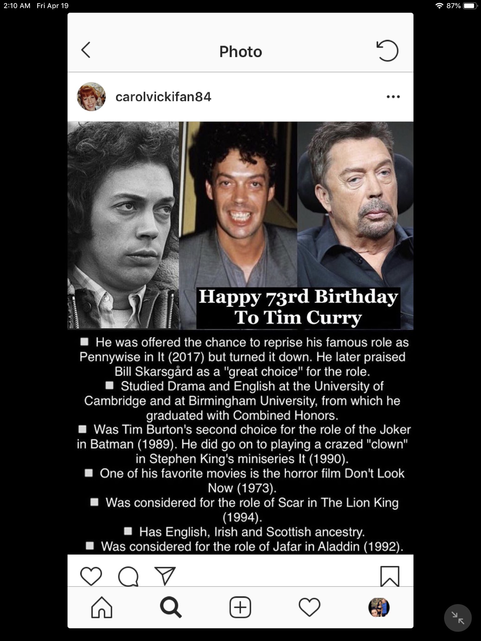 Happy Birthday! Tim Curry, Dudley Moore, Kate Hudson and Ashley Judd!        
