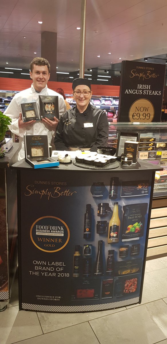 ShellfishDLM's tweet image. We had a great day yesterday at @dunnesstores Bishopstown Court helping them sample their @SimplyBetterDS range of our Crab Claws and Crab Meat. This was 1 of 20 @dunnesstores tasting our delicious and Irish products throughout the country! Happy Easter from us 🙂 #supportlocal