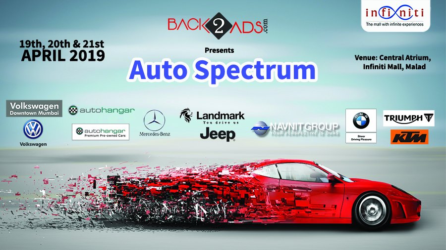 InfinitiMall's tweet photo. This one's for all you Auto freaks. Join us at Auto Spectrum on 19th, 20th & 21st of April at Infiniti Mall, Malad, and experience the
crazy wheels!
#AutoSpectrum #AutoShow #Cars #Wheels #bikes #infinitimall #infinitimallmalad https://t.co/YRAZgZrGEu