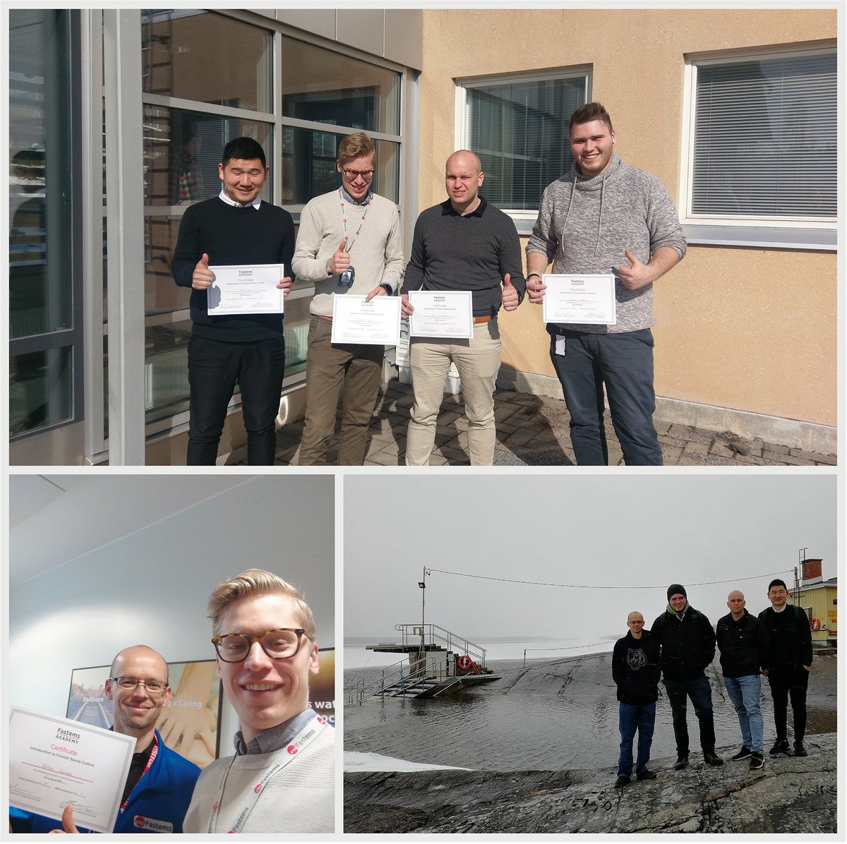 fastems's tweet image. When #fastemsians around the world visit our Lahdesjärvi site we want to show them a piece of Finland. 

In the picture you can see the new batch of #fastemsians who completed the "Introduction to Finnish Sauna Culture" diploma under the guidance of our very own Sauna Master.