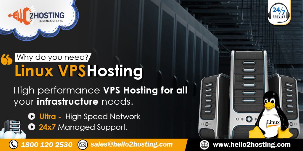 Hello2Hosting's tweet image. Get #Linux VPS Hosting for your #business from #Hello2hosting. We provide best #VPSHosting solutions with high performance servers and 24x7 support.

Order Now: hello2hosting.com/linux-vps-host…