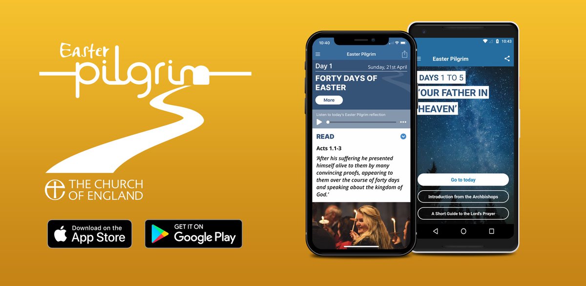 CHPublishing's tweet image. The #EasterPilgrim journey begins on Easter Day, with 40 daily reflections on the Lord’s Prayer to read or listen to.

Download the free @churchofengland app for iOS and Android: chpublishing.co.uk/apps/easterpil… and please encourage others to do so.