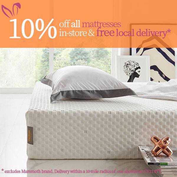 We are kickstarting #GoodFriday with 10% off all mattresses purchased in store &amp; FREE local delivery. Visit our #Cardiff showroom, we’re open until 6pm today! 😜

Ts&amp;Cs apply.