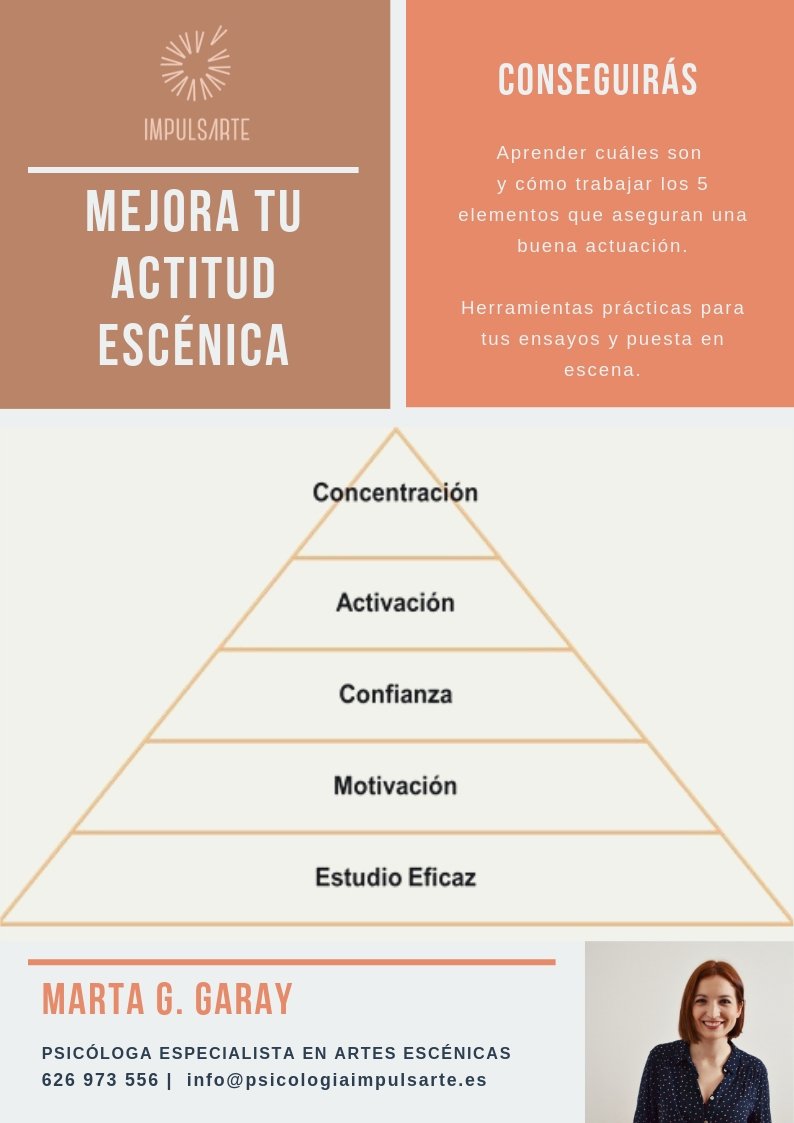 ¿Sabes que muy pronto empieza la Primera Edición Online de "Mejora tu #actitudescénica" ?

Durante 5 semanas trabajaré mano a mano con un grupo reducido de artistas para mejorar su estudio, #motivación, #autoconfianza, #activación y #concentración: psicologiaimpulsarte.es/curso-actitud-…