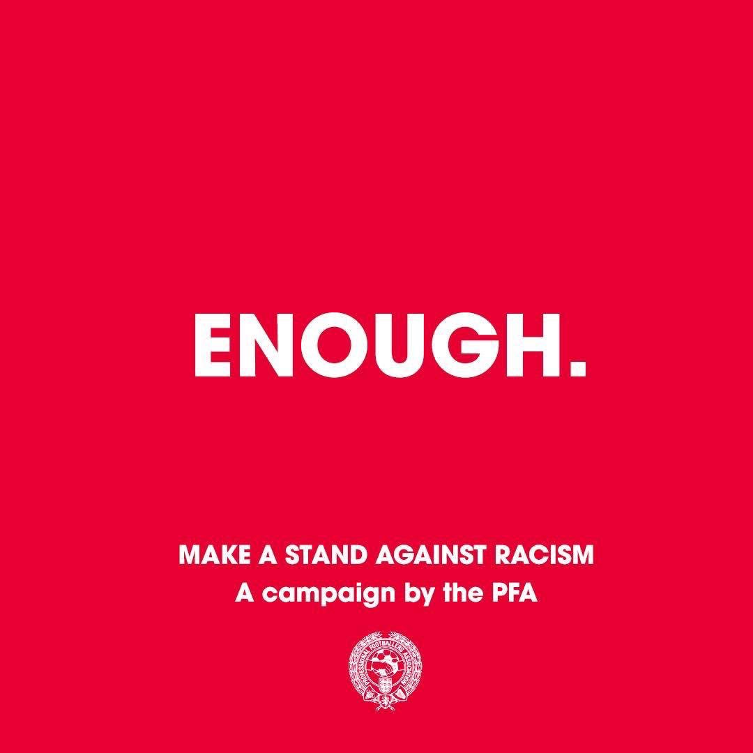 #Enough

We are making a stand against racist abuse.  

We recognise that our platforms come with responsibility, and so we are using our voice to stand against racist abuse.  

Together, we are calling on social media platforms and footballing bodies to do more!