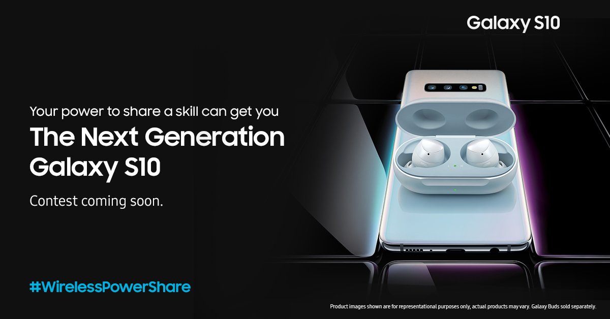 SamsungIndia's tweet photo. Want to own the Next Generation Galaxy? Sharing your skills with others can help you win the new #GalaxyS10. Stay tuned for the #WirelessPowerShare contest. T&amp;C apply. https://t.co/vVD3wgdOow