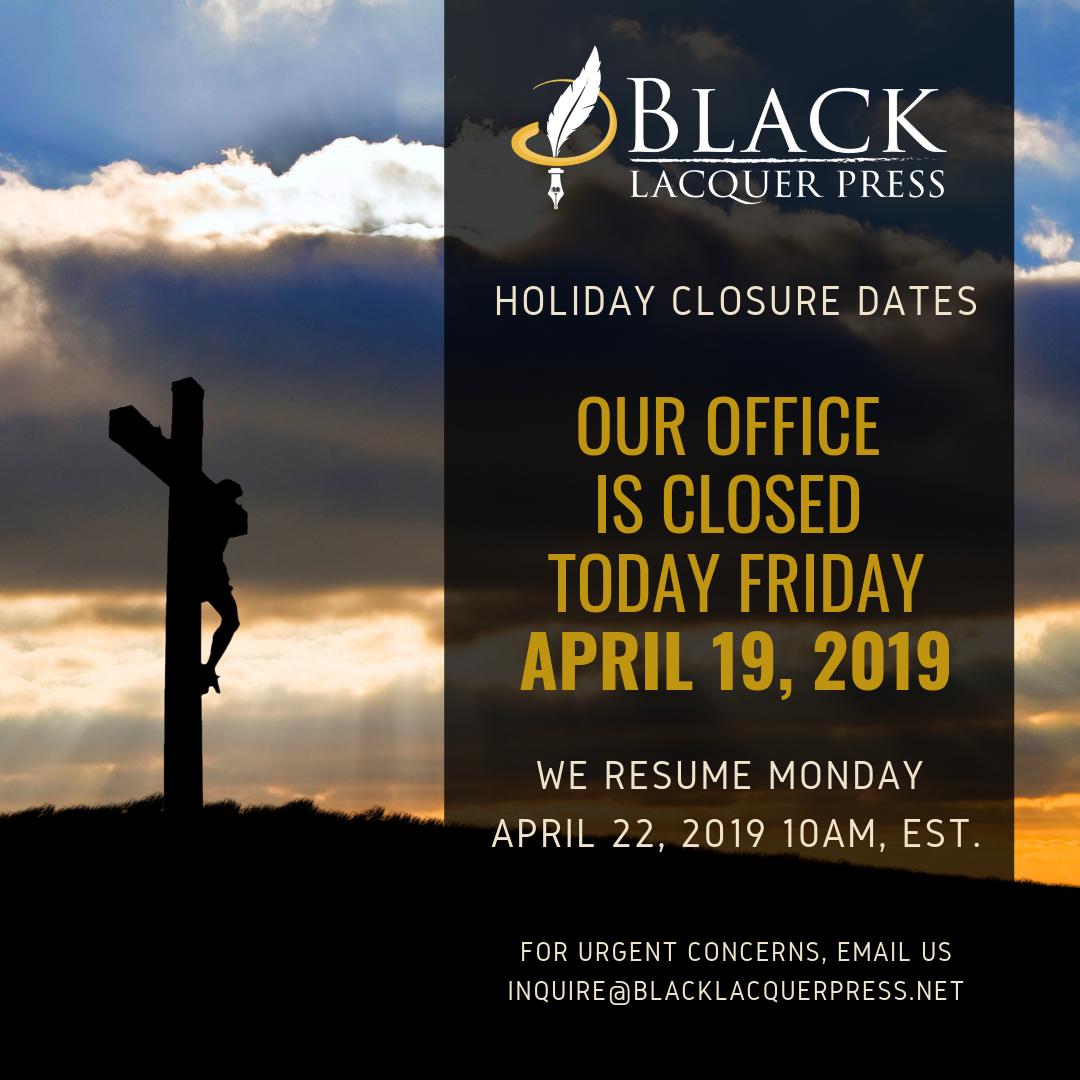 BlackLacquerInc's tweet photo. Time to reboot and refresh our inspiration next week. Ah, what a wonderful time it is then to continue making fantastic books. Have a blessed week ahead from all of us at #BlackLacquerPress. ✝️
#GoodFriday #holyweek https://t.co/F5ePMgVmsW