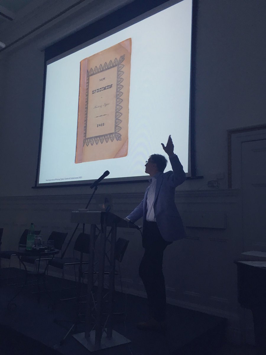 ThinkingType's tweet photo. What an extraordinary privilege to see the C19th through the eyes of @PauloBarnesi last night. Such a generous, rich + clear articulation of typeface design history which so wonderfully showcased the unique type treasures @stbridelibrary ... 👏👏👏 [1] https://t.co/pOYqPyJfw0