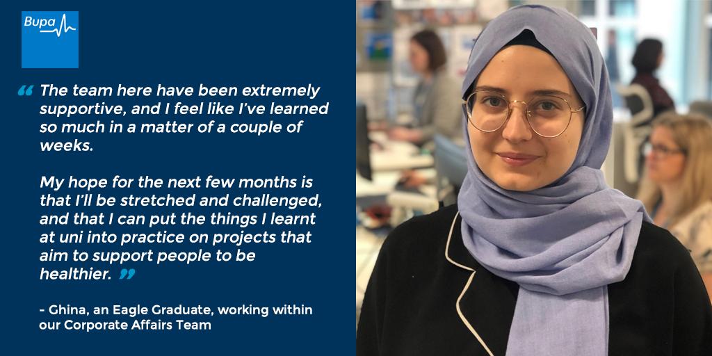 Good luck with your placement at @Bupa, Ghina!