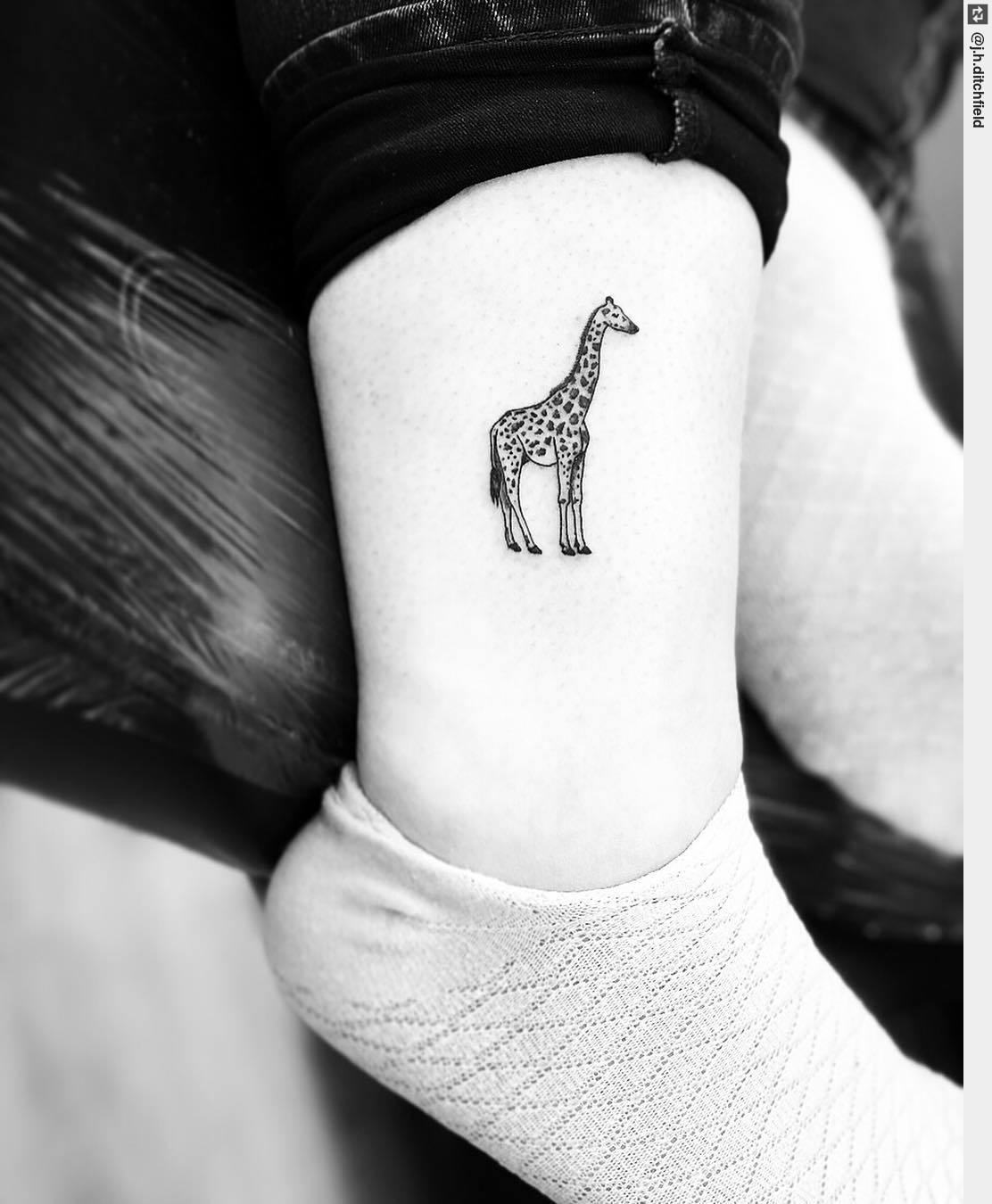 Share 62+ giraffe tattoo outline - in.eteachers