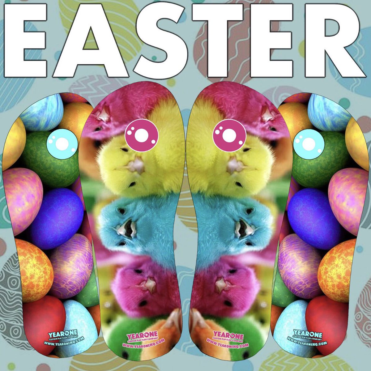 YearoneHQ's tweet photo. Happy Easter weekend everyone!! And what glorious weather we have too!So get your flipflops on and enjoy the sunshine ๐ฅฐโ๏ธ๐ฅ๐ฃ #easter #flipflops #customflipflops #customfootwear #heatwave #eggs #chicks #neon #fashionfootwear #designyourown #footfetishnation #sexyfeet #summerfeet https://t.co/87ret9YWpQ
