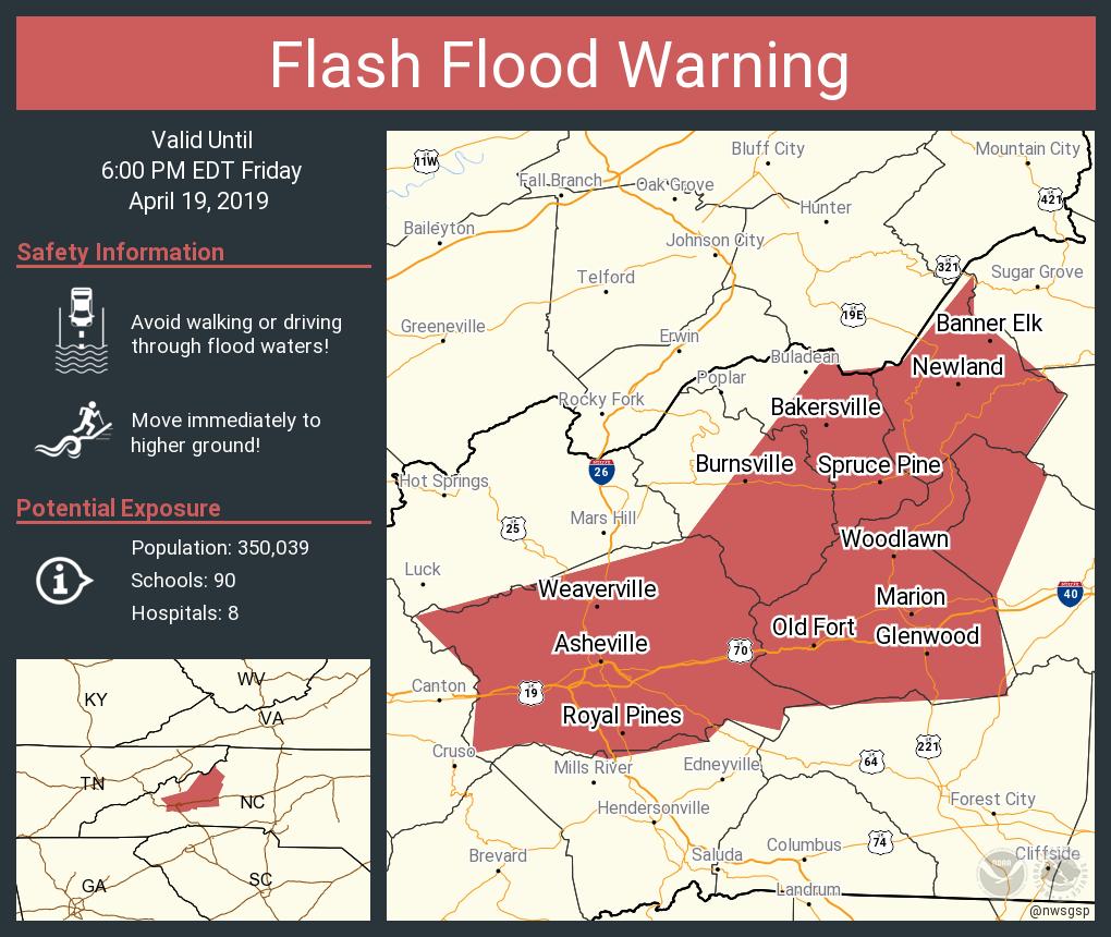 Nws Gsp On Twitter Flash Flood Warning Including Asheville Nc