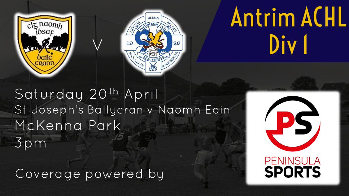 UnitUpdates's tweet photo. 🏆 We'll be on the Ards Peninsula tomorrow for @AontroimGAA ACHL Division 1 action.

⚾️ @bailecrann welcome @naomheoinclg to McKenna Park.

📲 LIVE updates from 3pm!

💪 Coverage powered by @SportsPeninsula.

#AntrimACHL #UnitUpdates https://t.co/33dlsdOLSo