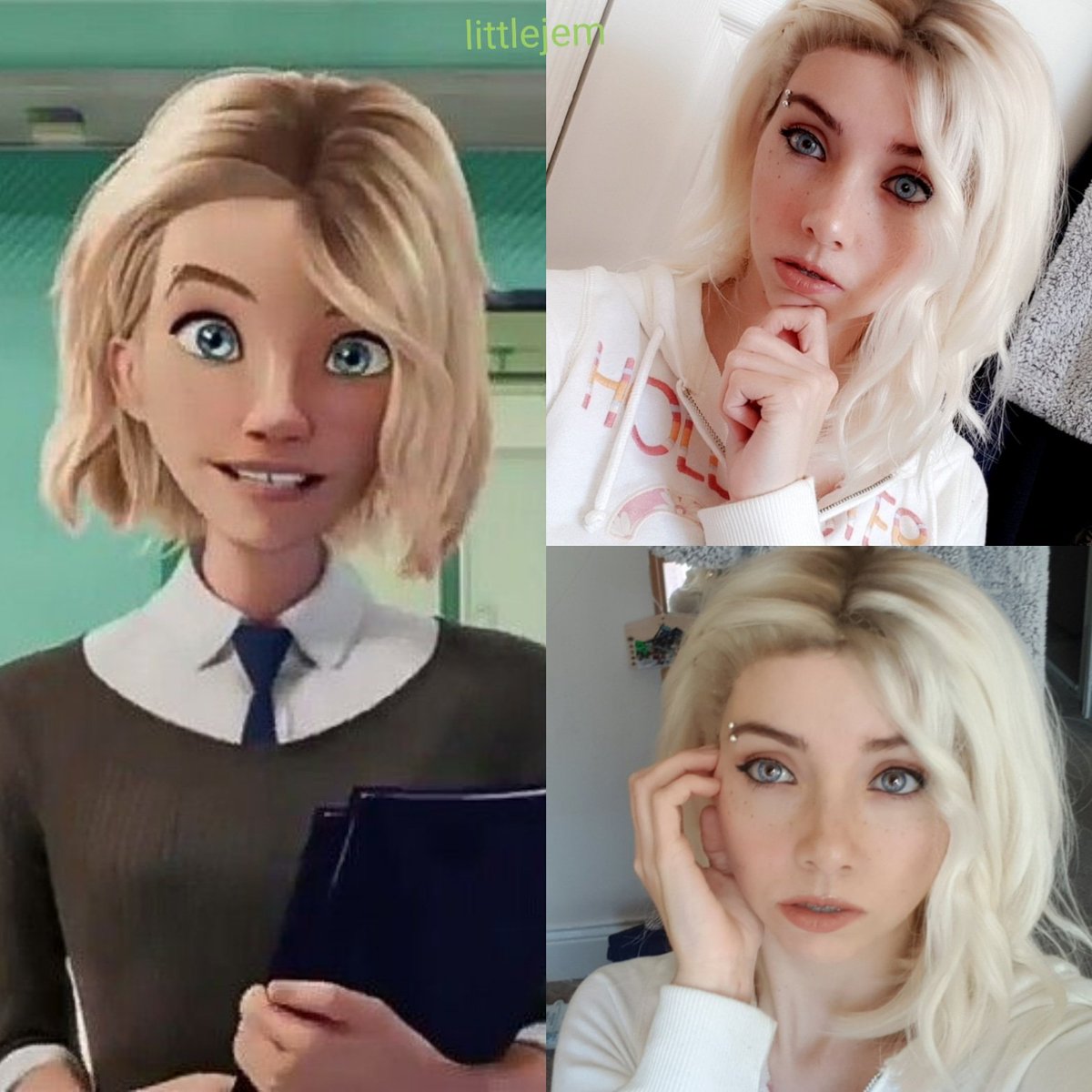Littlejem On Twitter My Cos Test For Gwen Stacy Inspired By Spiderverse Which I Ll Be Shooting Next Week I Decided To Cosplay The Non Shaved Hair Gwen Even Though I Love