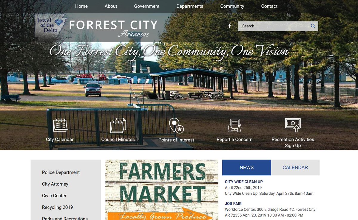 Sophicity's tweet photo. #WebsiteFriday - Check out the City of Forrest City, AR's great looking website ( https://t.co/a85vnef581 )! -- @ARMuniLeague #ITinaBox https://t.co/DRZ6WtQJN9