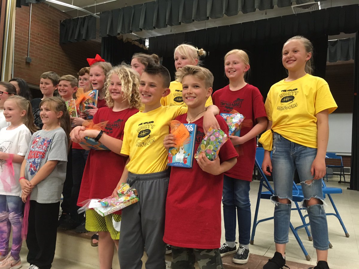 LebaronMrs's tweet photo. So proud of the Upland Enchiladas and Mighty Mangoes for taking 1st and 4th place last night in the Battle of the Books inter school competition.! They worked so hard and read a lot of books.  Congratulations! https://t.co/NetHUPSfNJ