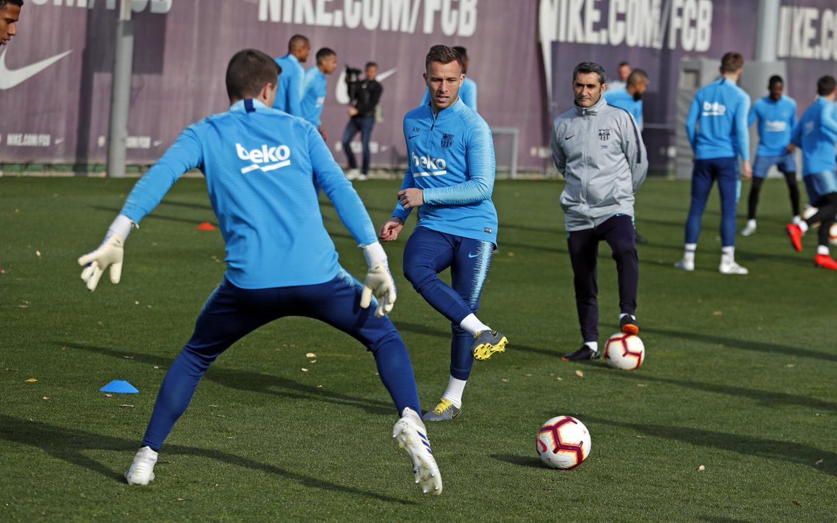 Entrenamiento del FC Barcelona.