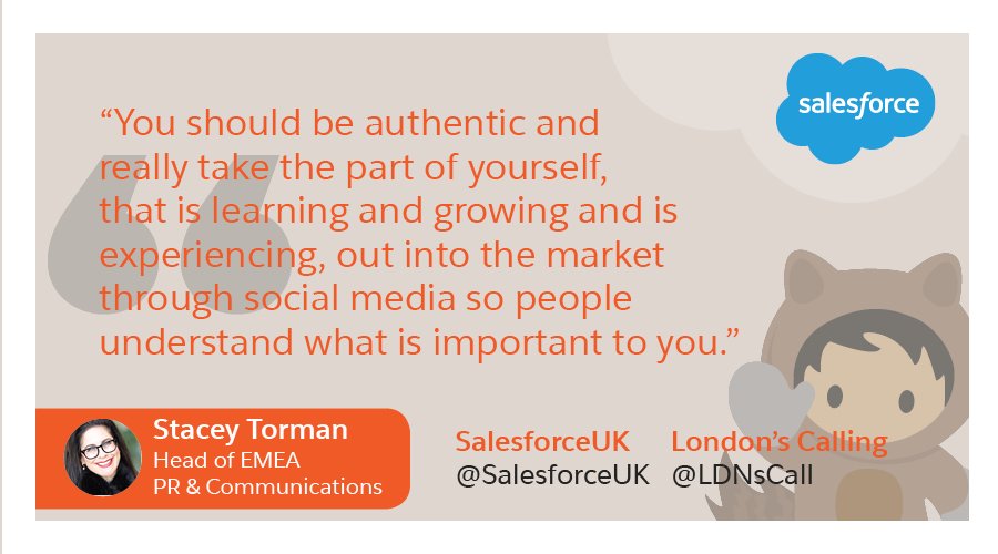 SalesforceUK's tweet photo. Stacey Torman @stormgrl shares how to boost your personal branding online. Here's her top tip from  @LDNsCall #LDNsCall19 🤓 

Watch the full session here: https://t.co/GyGxVJo0pc https://t.co/stOvsgohWO
