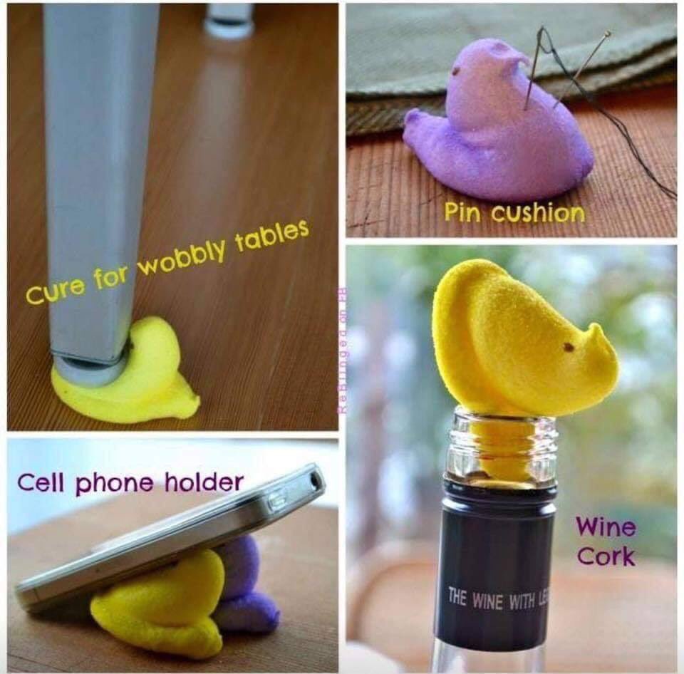 nod_ky's tweet photo. I’ll leave this here so everyone can use this on Monday after the Easter peeps appear. #AtLeastTheyreGoodForSomething #PeepsAreGross #IllGoWithThePhoneStand https://t.co/QtTECsx2ev