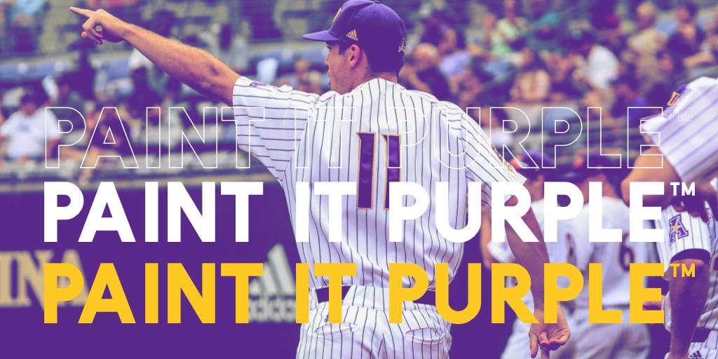 EastCarolina's tweet photo. 🗣️ Calling all of #PirateNation ☠️ 
Let's #PaintItPurple + #PackCLS 🏟️ for @ECUBaseball ⚾ TOMORROW!

Game 1️⃣: 9 a.m.
Game 2️⃣: 45 minutes after Game 1 https://t.co/PpyoOKp2Cm