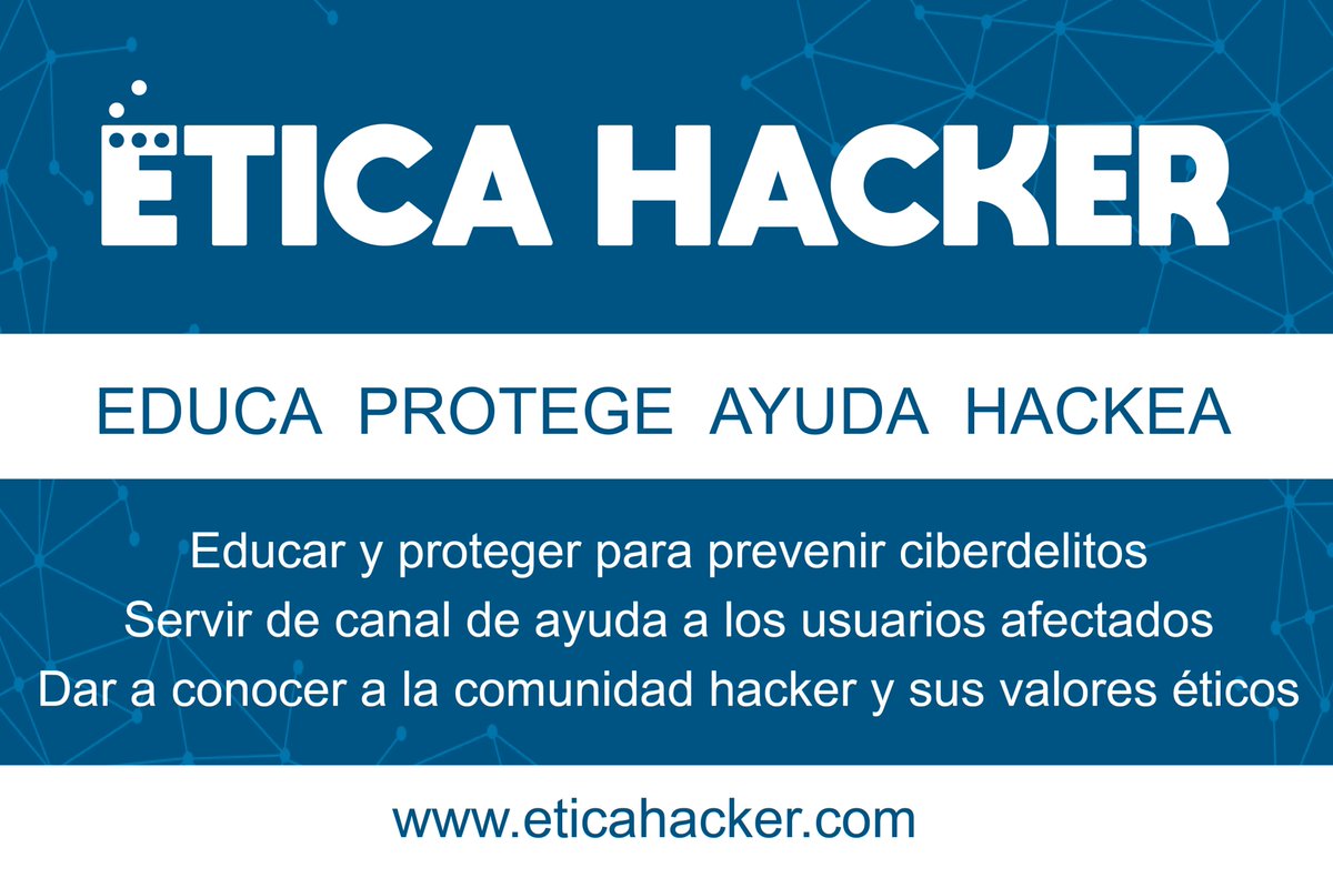 etica_hacker's tweet photo. Apoya @etica_hacker con tu voto😎👍en #MundoHackerAwards categoría de impulsor de talento! nos vemos en @mundohackertv gran evento de #ciberseguridad ¡Gracias @jrodriguezk por tu like ❤️! Os invito a ver la presentación de Ética Hacker https://t.co/x11L4C5EGF via @YouTube https://t.co/qHptZwWlV9