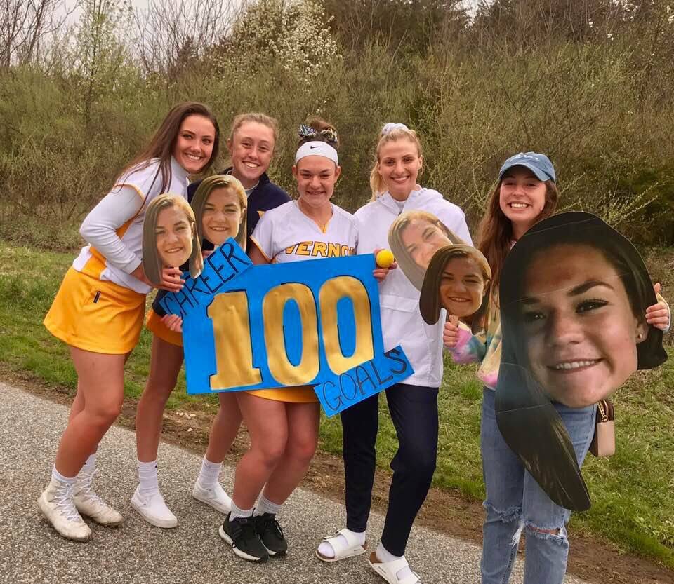 VTHSGLax's tweet photo. Congratulations to Katie Smaldone for scoring her 100th career goal in the Lady Vikes win against Paramus Catholic. #ladyvikeslax @vthsathletics https://t.co/do0gkJvCkz
