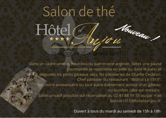 Nouveau Salon de thé <a href="/HoteldAnjou/">BEST WESTERN PLUS Hôtel d'Anjou</a> 
Ouverture le 23 avril !
instagram @ charlito09
