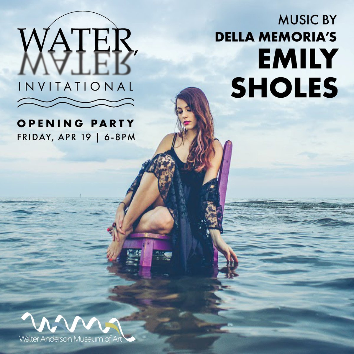 "Water, Water" Opening Party tonight with music by Della Memoria's Emily Sholes. #contemporaryart