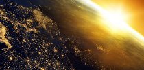 AstroEngy's tweet photo. Day 18: Human settlement from space. Sunrise over europe. Stolen from mission logo of #PAPELL. Space Drawing Challenge. Join in! No experience necessary. #30DaySpaceDC #30DayChallenge #scifiart #spaceart @caro_in_space @oscar6ojeda https://t.co/gEiUBejUq0