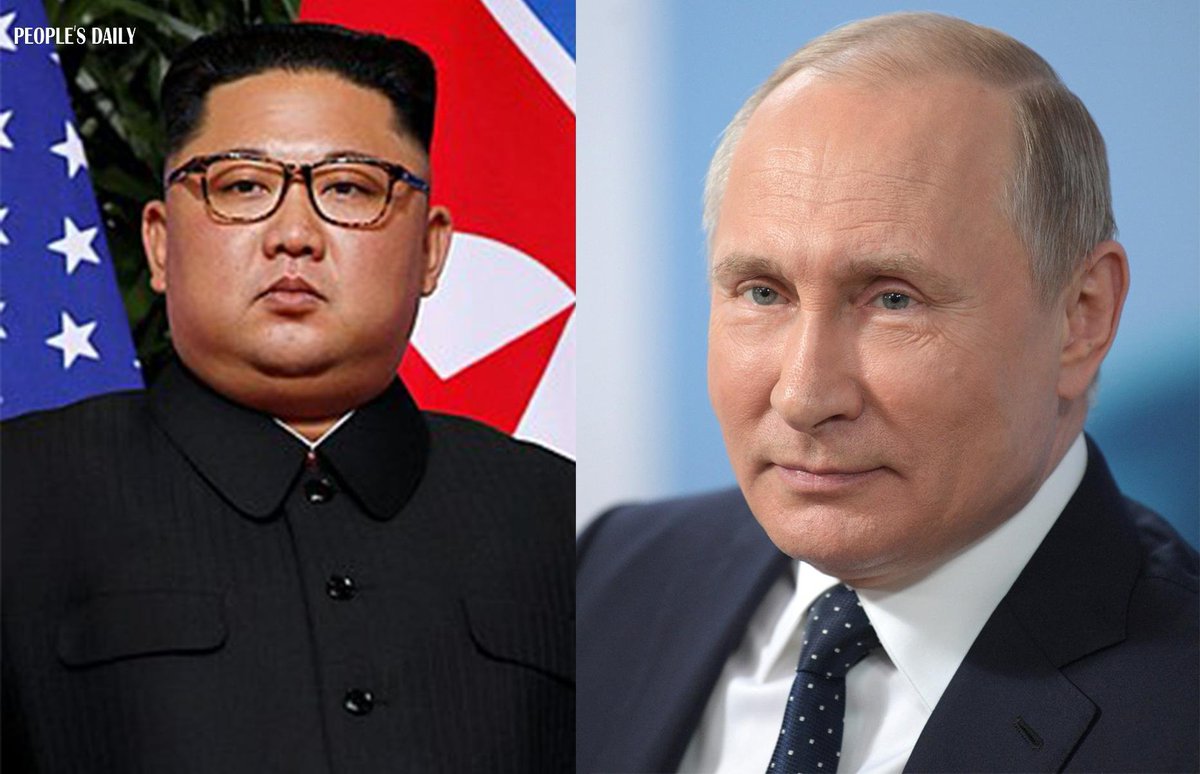 PDChina's tweet image. Russian President Vladimir #Putin and top leader of the Democratic People&apos;s Republic of Korea #KimJongUn will discuss bilateral relations, #denuclearization of the Korean Peninsula and regional cooperation, the Kremlin said Friday