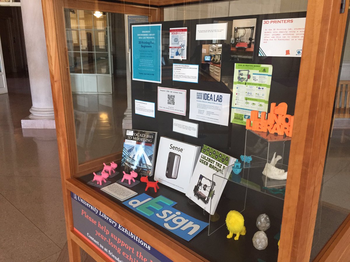 UI_IDEAlab's tweet image. Have you seen the exhibit on the IDEA Lab at the Main Library (@ILLINOISstacks &amp;amp; @IllinoisLibrary)? Want to start working on your own cool projects using the 3D printers or VR or our presentation spaces? Request access today at library.illinois.edu/enx/idealab #IDEAFriday