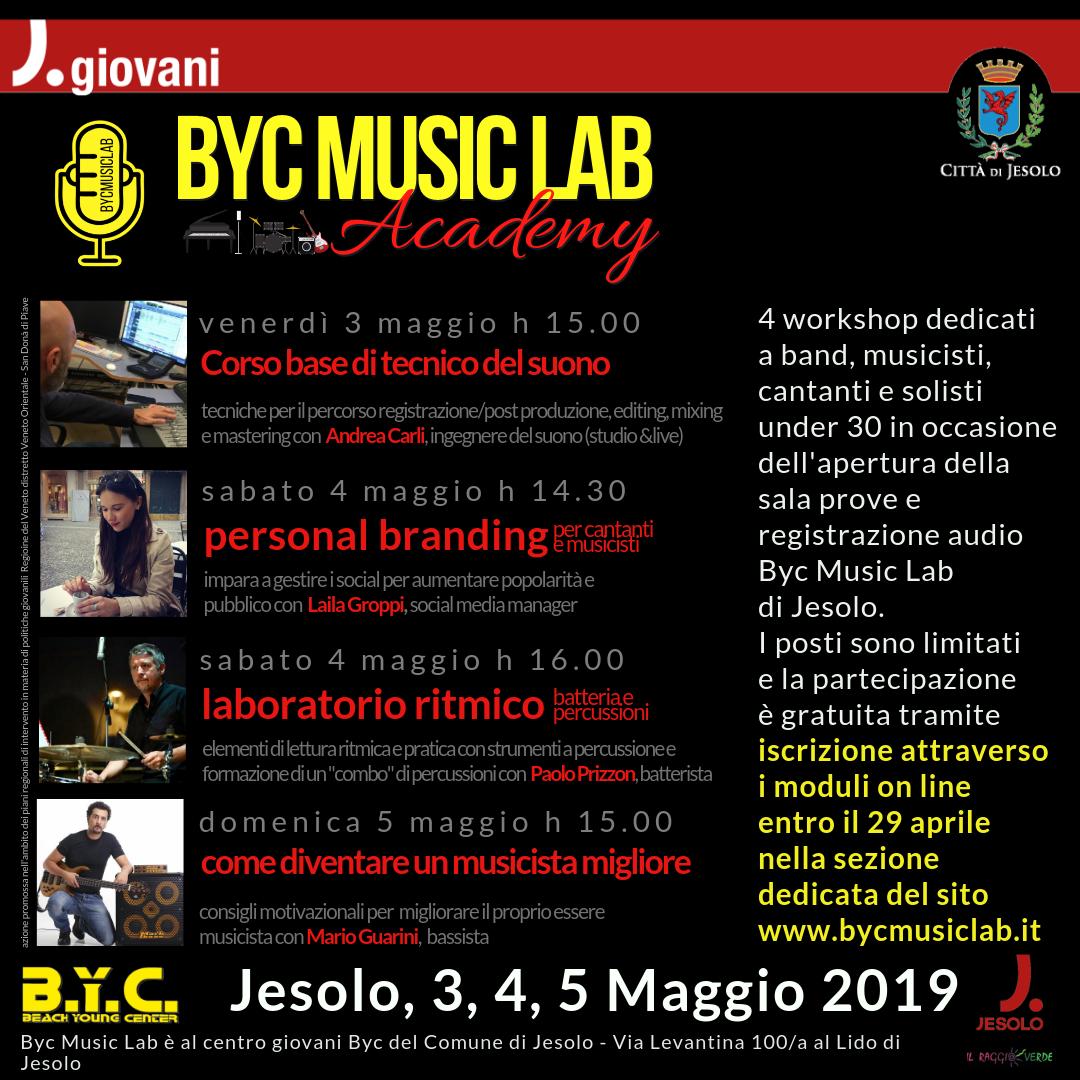 Byc Music Academy: la formazione per cantanti e musicisti è al top!
4 esperti del settore per 4 workshop imperdibili!
La partecipazione è gratuita
Iscrizioni entro il 29 Aprile accedendo alla pagina bycmusiclab.it
#musica #salaprove #masteclass #BycMusicLab #socialmedia