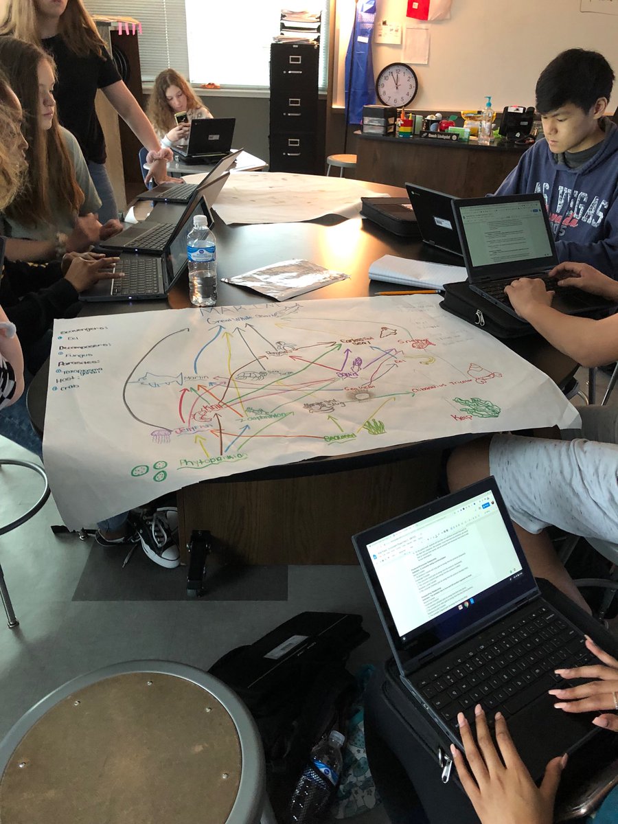 Students conducting a gallery walk of food webs created by the class and identifying relationships in the different ecosystems. ⁦<a href="/KleinISDscience/">Klein ISD Science</a>⁩ ⁦<a href="/baumel_dawn/">Dawn Baumel</a>⁩ ⁦<a href="/paigecmoser/">Paige Moser</a>⁩ ⁦<a href="/HofiusKISD/">Hofius Intermediate</a>⁩ #soaringiinsciemce
