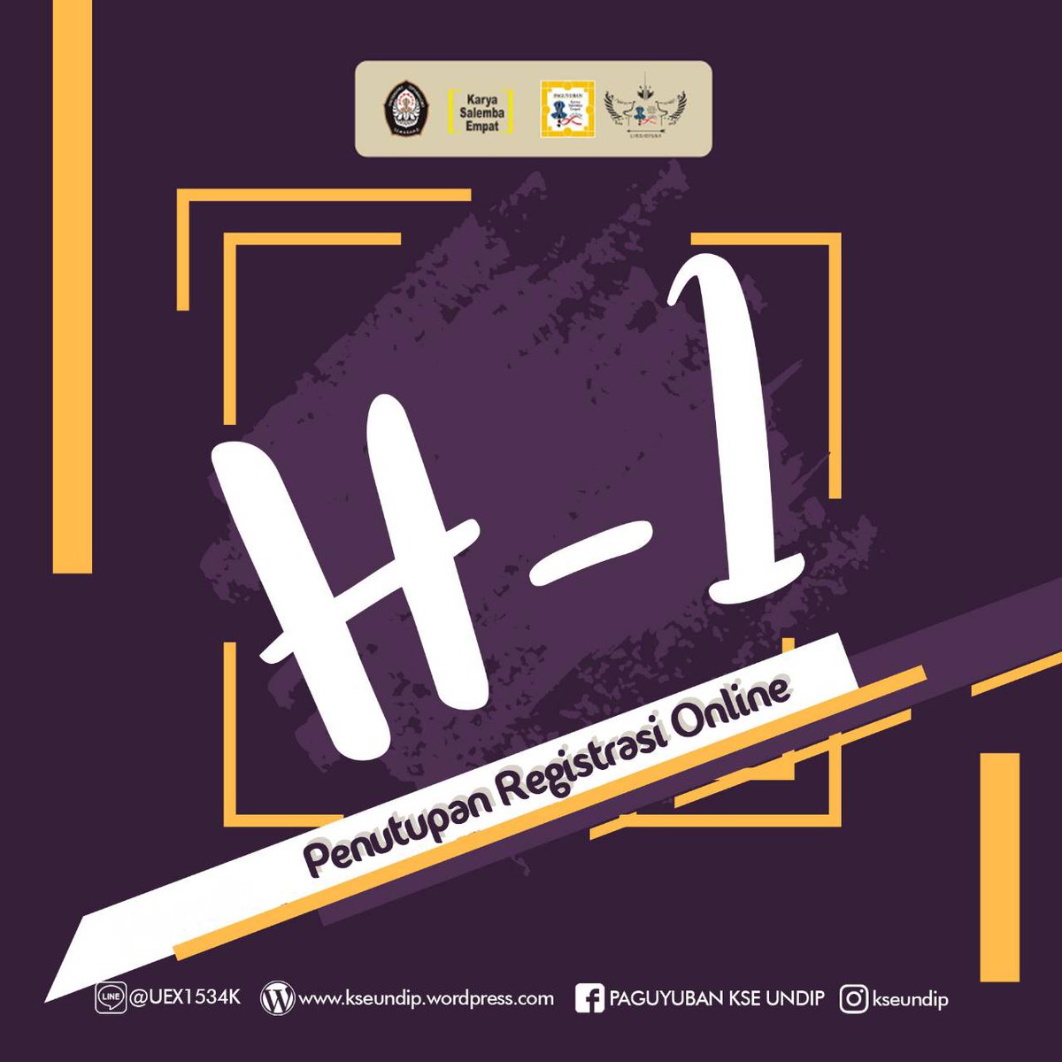 Selamat malam pejuang beasiswa!!
Registrasi online Beasiswa KSE Nusantara untuk Universitas Diponegoro tinggal 1 hari lagii
Segera lengkapi berkas kalian di beasiswa.or.id

Wish you luck all 😊
#SharingNetworkingDeveloping
#KSE_Nusantara
#KSE_Undip