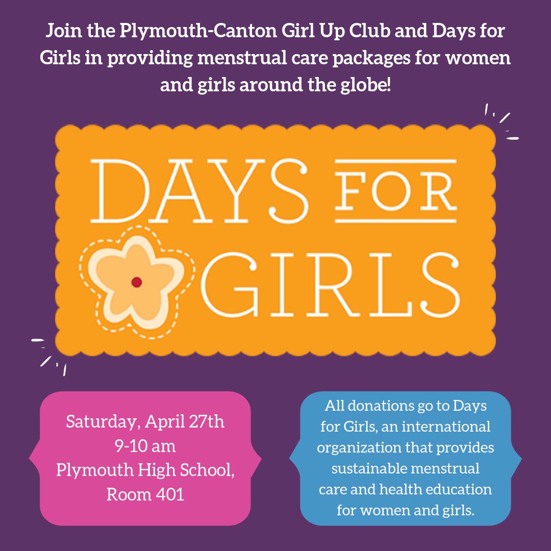PCGirlUpClub's tweet photo. Next Saturday! Help us make menstrual kits for @DaysForGirls and help girls across the world receive the resources they need to succeed ✨ https://t.co/QYHsqiZ4AK