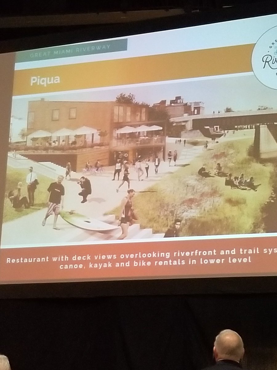 CityofPiqua's tweet photo. Our very own Mayor Hinds updating the @GRMiamiRiverway Summit on the redevelopment we have happening in Piqua! #GreatMiamiRiver #riversummit https://t.co/vhalxUsU61
