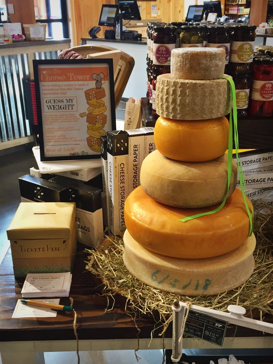 ProfetaFarms's tweet photo. CONTEST ALERT! In honor of #rawcheeseday, we're holding a 'Guess my Weight" Cheese Tower contest where a lucky winner will receive a personalized cheese plate for four. Hurry in between now and April 28 to enter! https://t.co/OCA2gWPi2b