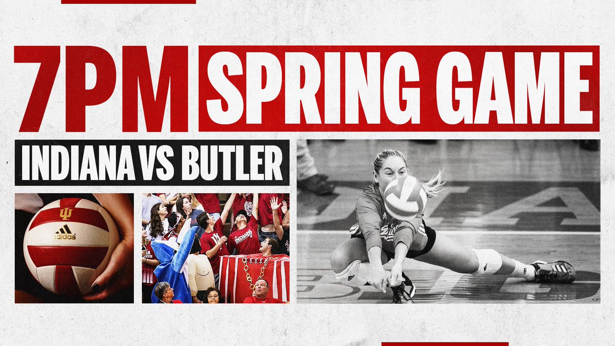 Tonight in our New Arena!

🏐Spring match vs. Butler 
⏰7 PM (Doors open 5:30)
📍Wilkinson Hall (1151 E 17 St)
‼️Free parking &amp; admission 

#GoIU ⚪️🔴