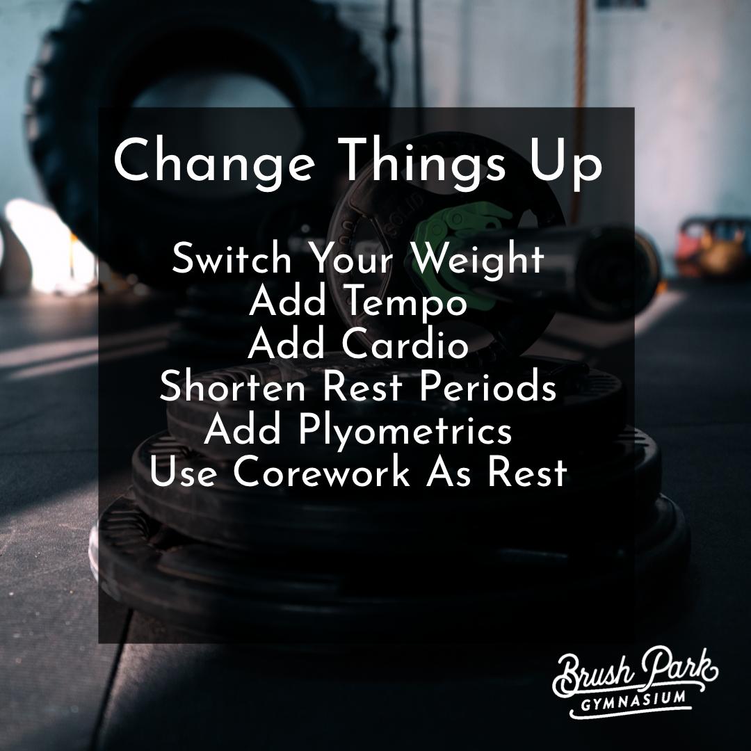brushparkgym's tweet image. Let's get the rewards for all of that hard work.
Use kettlebells instead of dumbbells. Add tempo by adding a pause. Add 1-2 mins of cardio or corework during rest periods.
More tips at ow.ly/gnLx50qJIHR
#improveworkouts #effectiveexercises #brushparkgym #workoutroutines