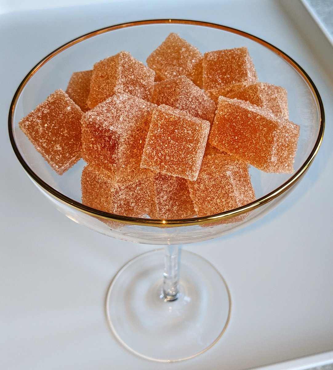 Delicious glass of tropical daiquiri alcoholic jellies! Great for this sunshine 🦄🍬🍹🍹🍹 #EasterWeekend #sunshine #alcoholicsweets