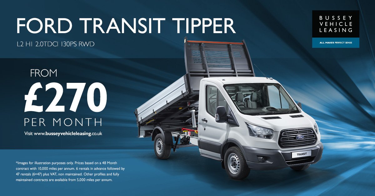 BusseyVLeasing's tweet photo. ***** From just £270 +VAT per month! *****

The #Ford #TransitTipper

Give the team a call on 01603 254070 or head over to our website to request a quote

https://t.co/505i4kZJVh

#contracthire #vehicleleasing https://t.co/952IUcUL0D