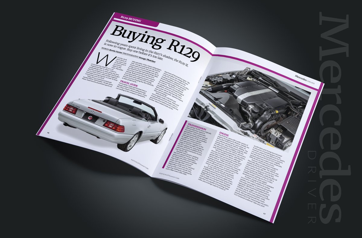 DanFurr's tweet photo. The new @mercdrivermag is IN STORES NOW! Beginning our celebration of the #R129 #SL's thirtieth birthday, we've included fifty pages of content dedicated to the model and its legendary predecessor, the R107 SL. Stores https://t.co/1srNkZd0WU, order online https://t.co/xKMM62Ex0J https://t.co/5arETiabXV