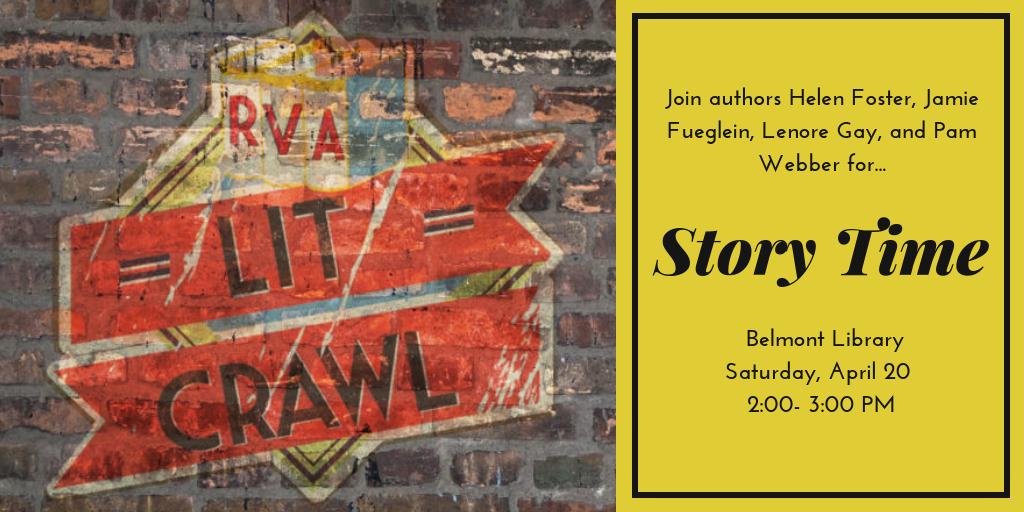 lenore_gay's tweet photo. Tomorrow, join me and several wonderful authors for our #RVALitCrawl reading session Story Time at the Belmont Library: Saturday, April 20 from 2:00- 3:00 PM. Hope to see you there! https://t.co/LtWCIp9KHm