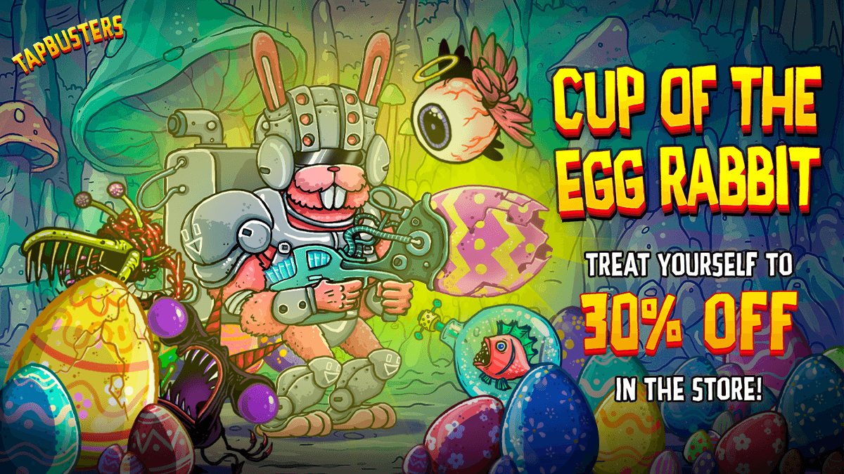 TapBusters's tweet photo. The third round of the CUP OF THE EGG RABBIT is happening now! Collect 200 Arena Cups to ensure you earn the brand new Spring weapon: ROTTEN EGG CANNON!

PLAY NOW: https://t.co/WeBz3YcE9n

#TapBusters #TiltingPoint #mobilegames https://t.co/uxD8O4dsfM