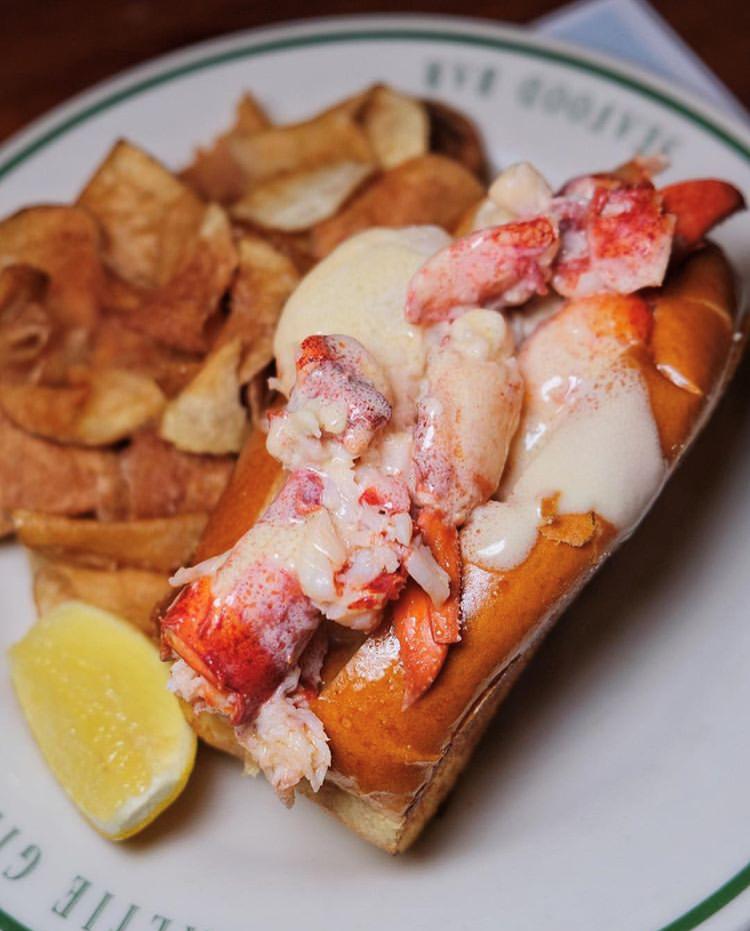 Our Gloucester Lobster Roll with a side of potato chips. PC @briancantstopeating