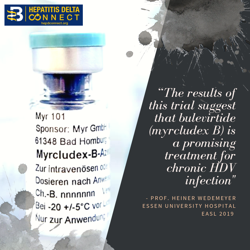 HepDConnect's tweet photo. A presentation on #MyrcludexB at the #livermtg19 revealed that after 48 weeks of treatment + pegylated interferon, 50% of #hepaB and #hepD patients had undetectable RNA during phase II trials. https://t.co/MVGMrO247s #hepatology #gastroenterology #fridayfeeling https://t.co/fOLalL00AI