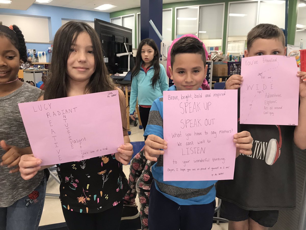 MissMarianMack's tweet photo. Today, our kids came in to handwritten poems from our assistant teacher. Each kid was affirmed in the assets they bring to our class. We couldn’t do what we do without her! Thankful for TAs that uplift and further support the strengths in our community.#multiagemoves #ourvillage https://t.co/kgihhE80j7
